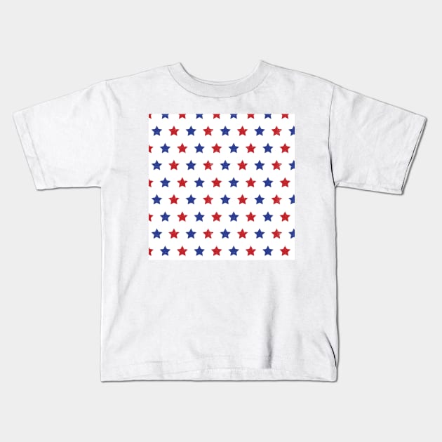 Blue Red Stars Kids T-Shirt by Sandra Hutter Designs